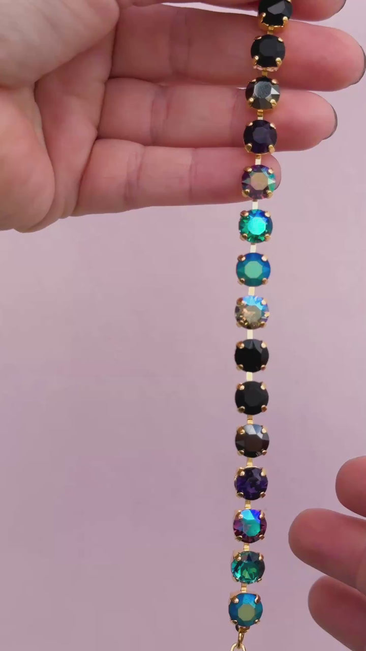 8mm Crystal Bracelet: Moonlit Teal