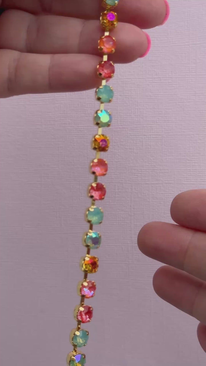 6mm Crystal Bracelet: Life of a Showgirl - Choose setting Color and Length