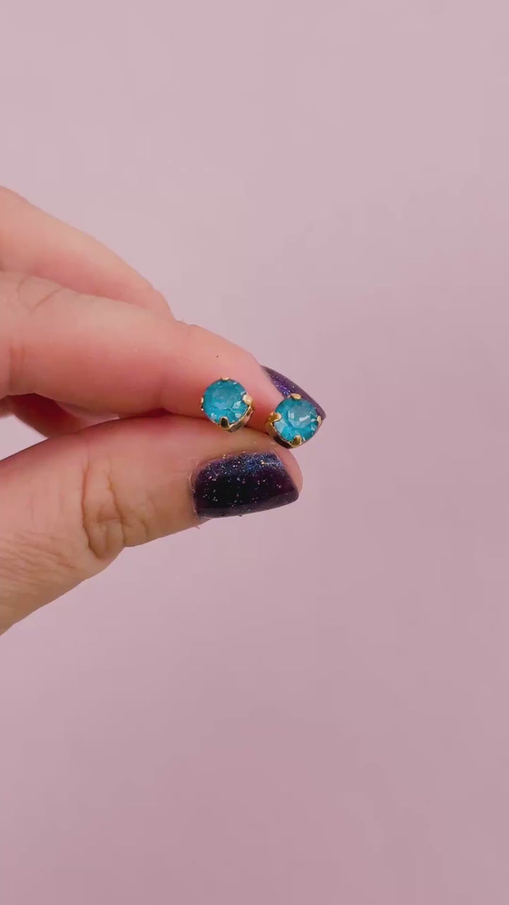 6mm Peacock Twinkle Studs or Drops