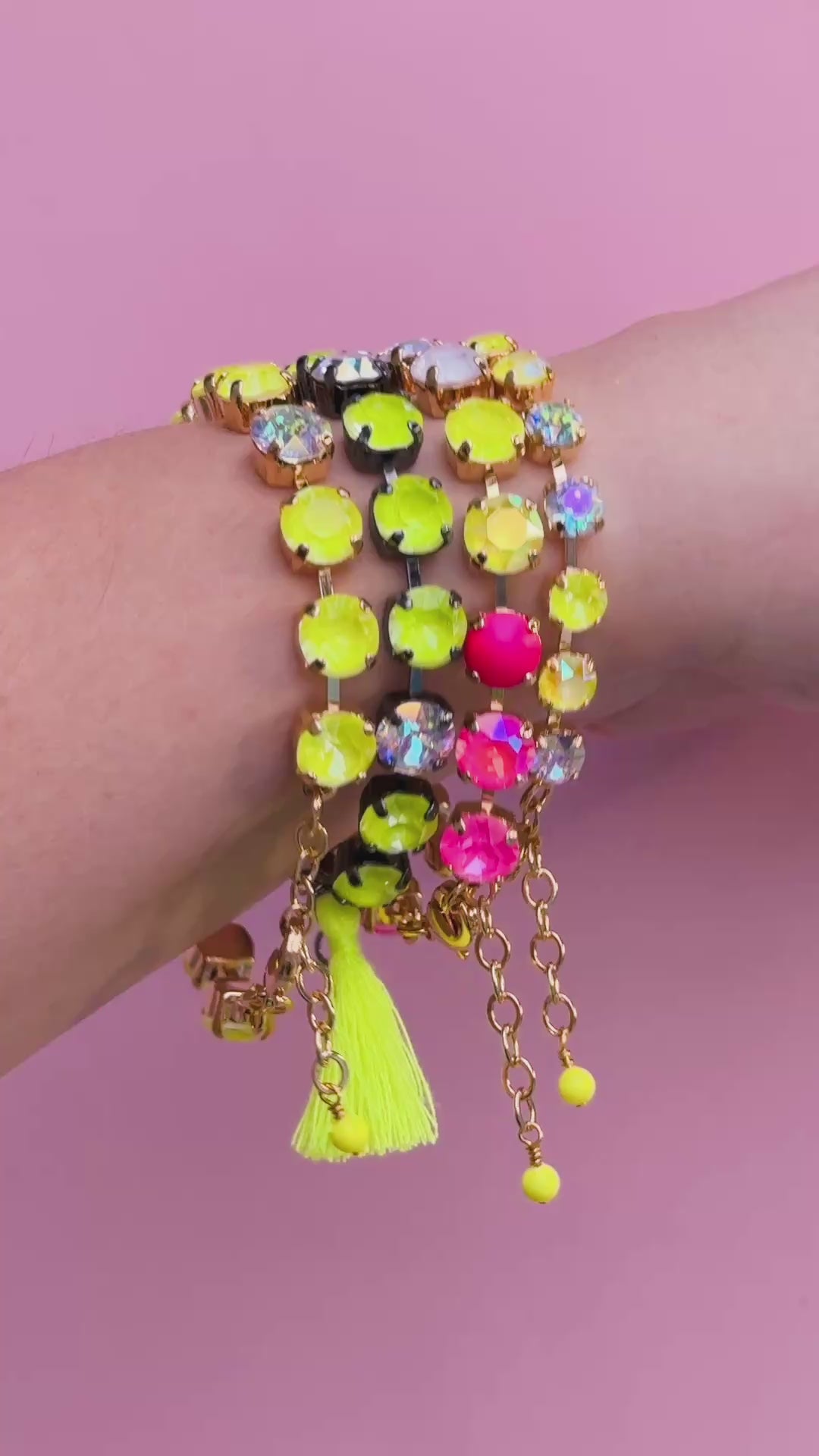 8mm Crystal Bracelet: Electric Lemonade