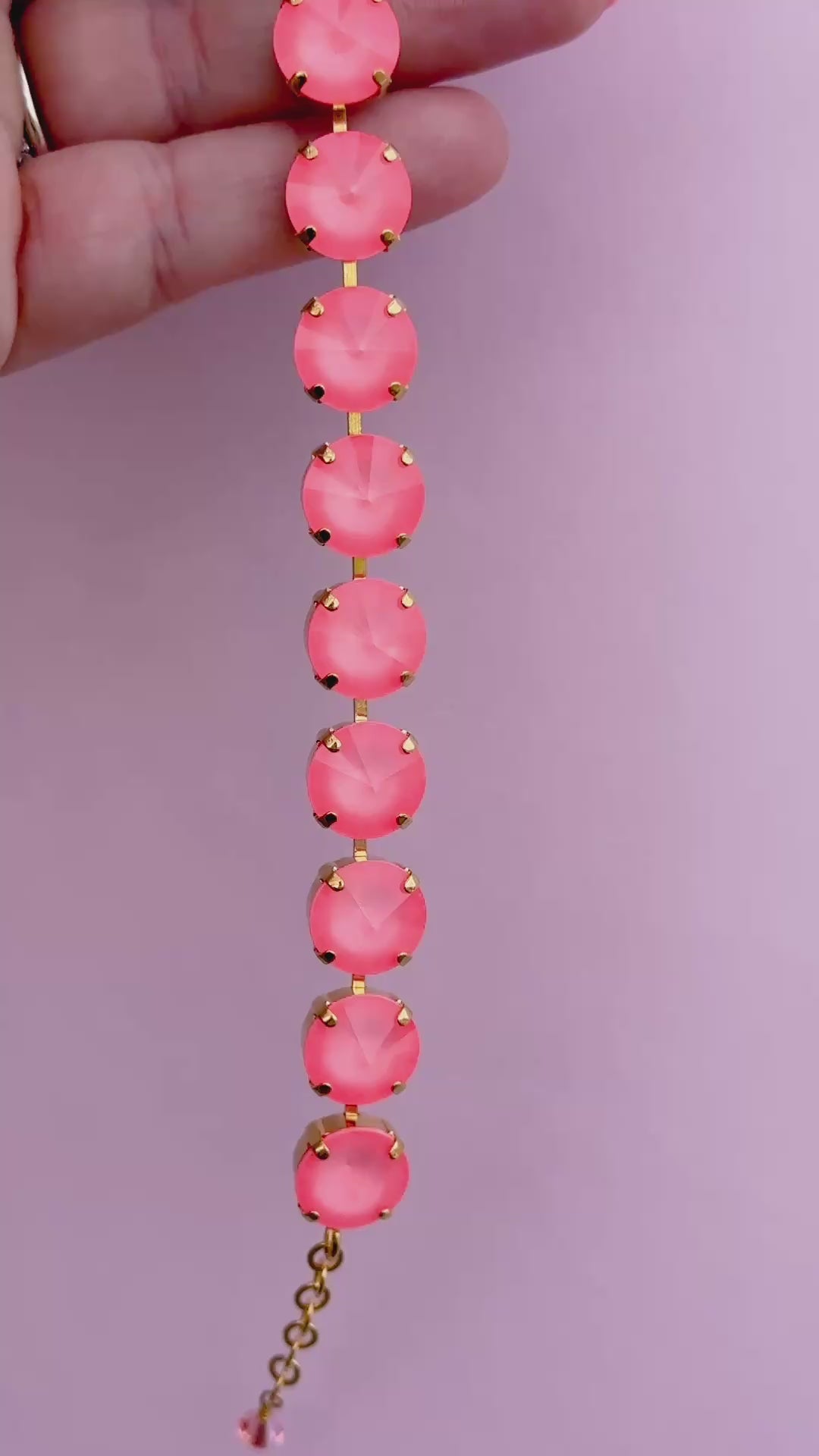 12mm Rivoli Crystal Bracelet: Flamingo Shiny