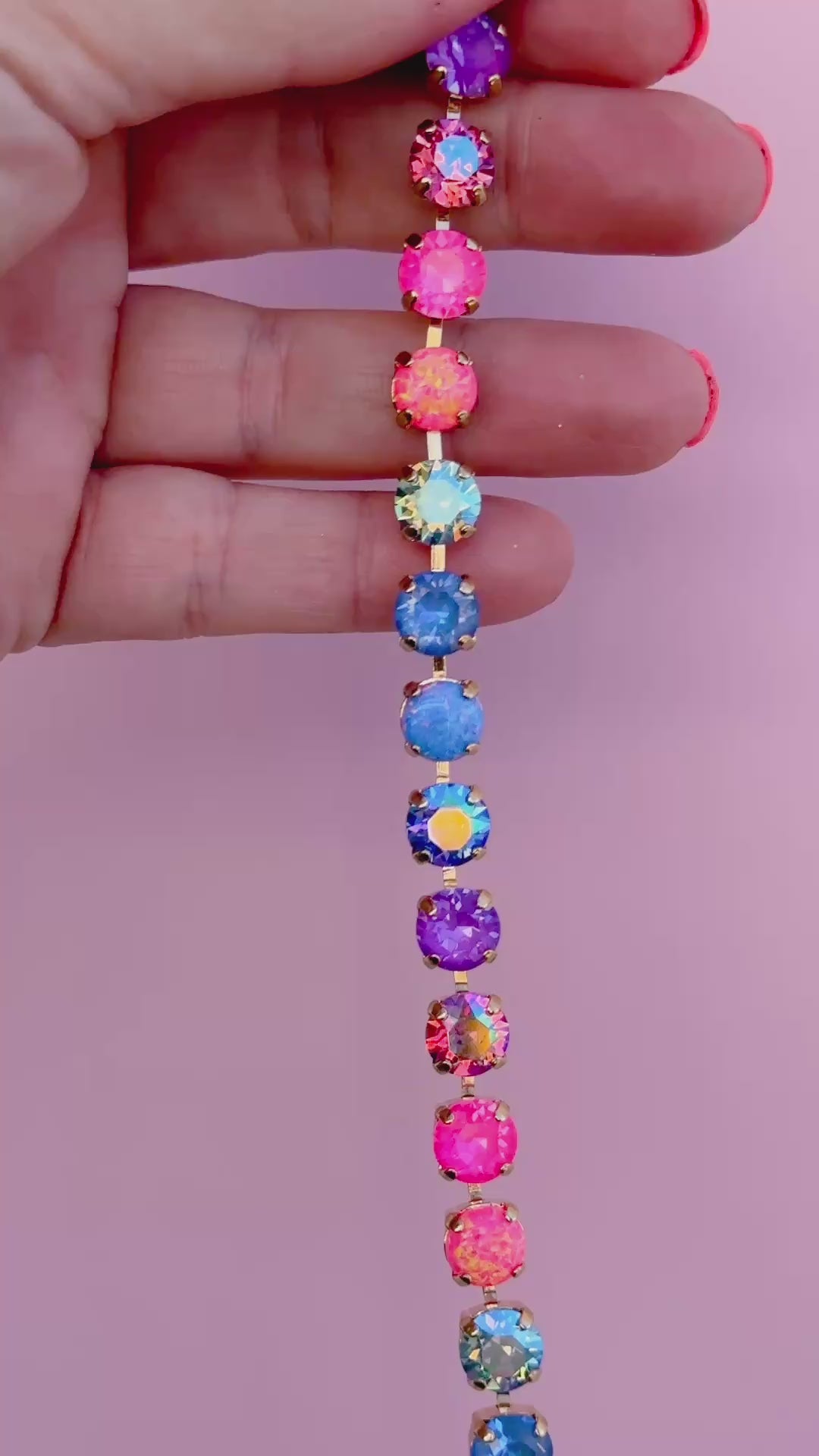 8mm Crystal Bracelet: Celebrate Happy (with opals)