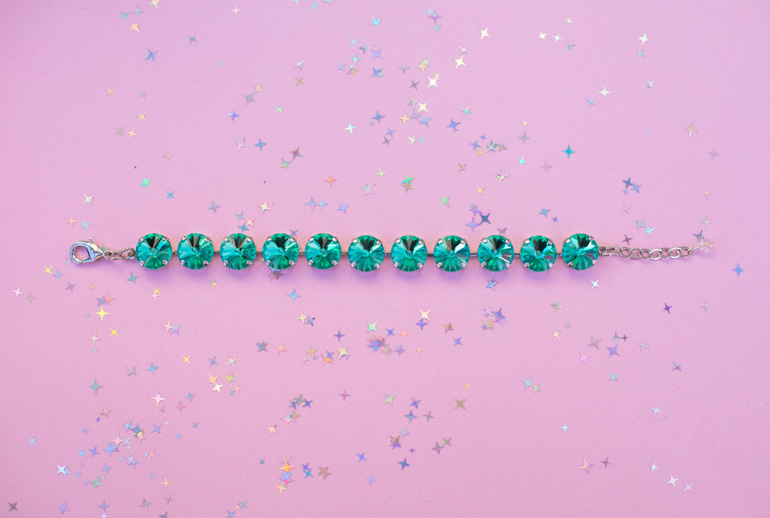 12mm Rivoli Crystal Bracelet: Seaside crystals