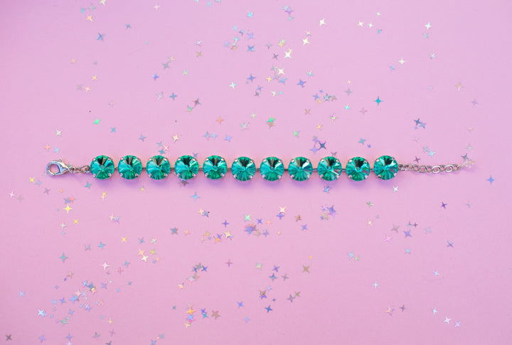 12mm Rivoli Crystal Bracelet: Seaside crystals