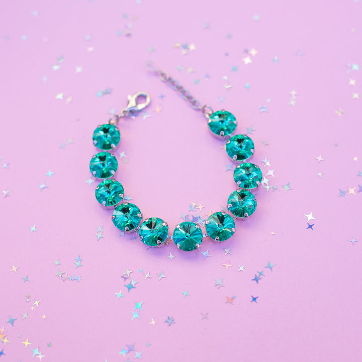 12mm Rivoli Crystal Bracelet: Seaside crystals