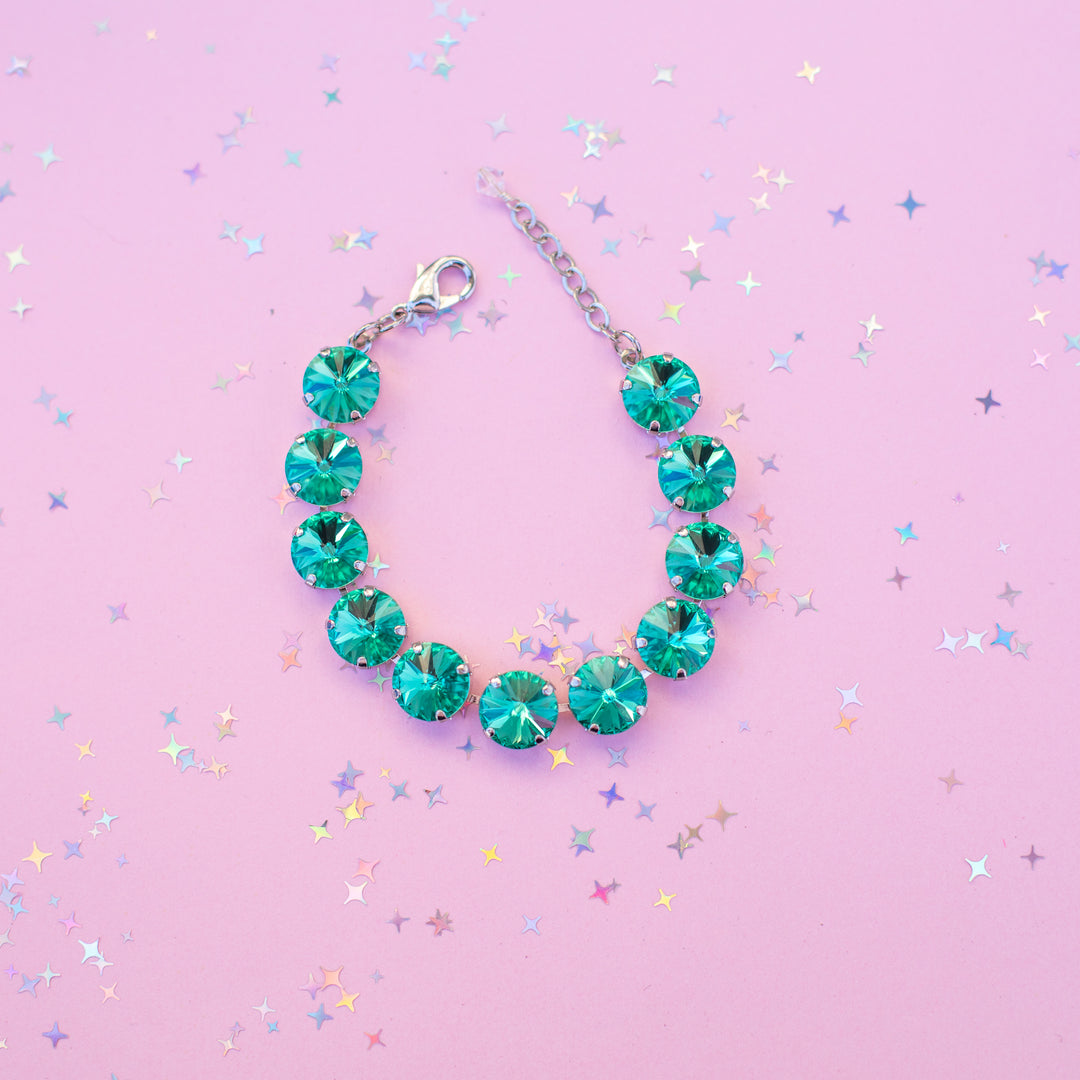 12mm Rivoli Crystal Bracelet: Seaside crystals