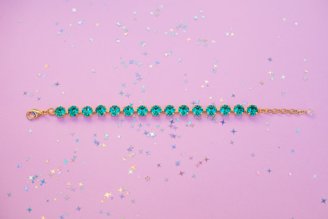8mm Crystal Bracelet: Seaside Crystals