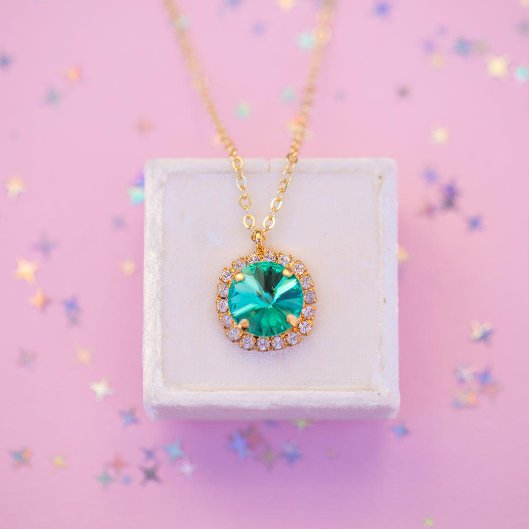 12mm Rivoli Halo Necklace: SEASIDE