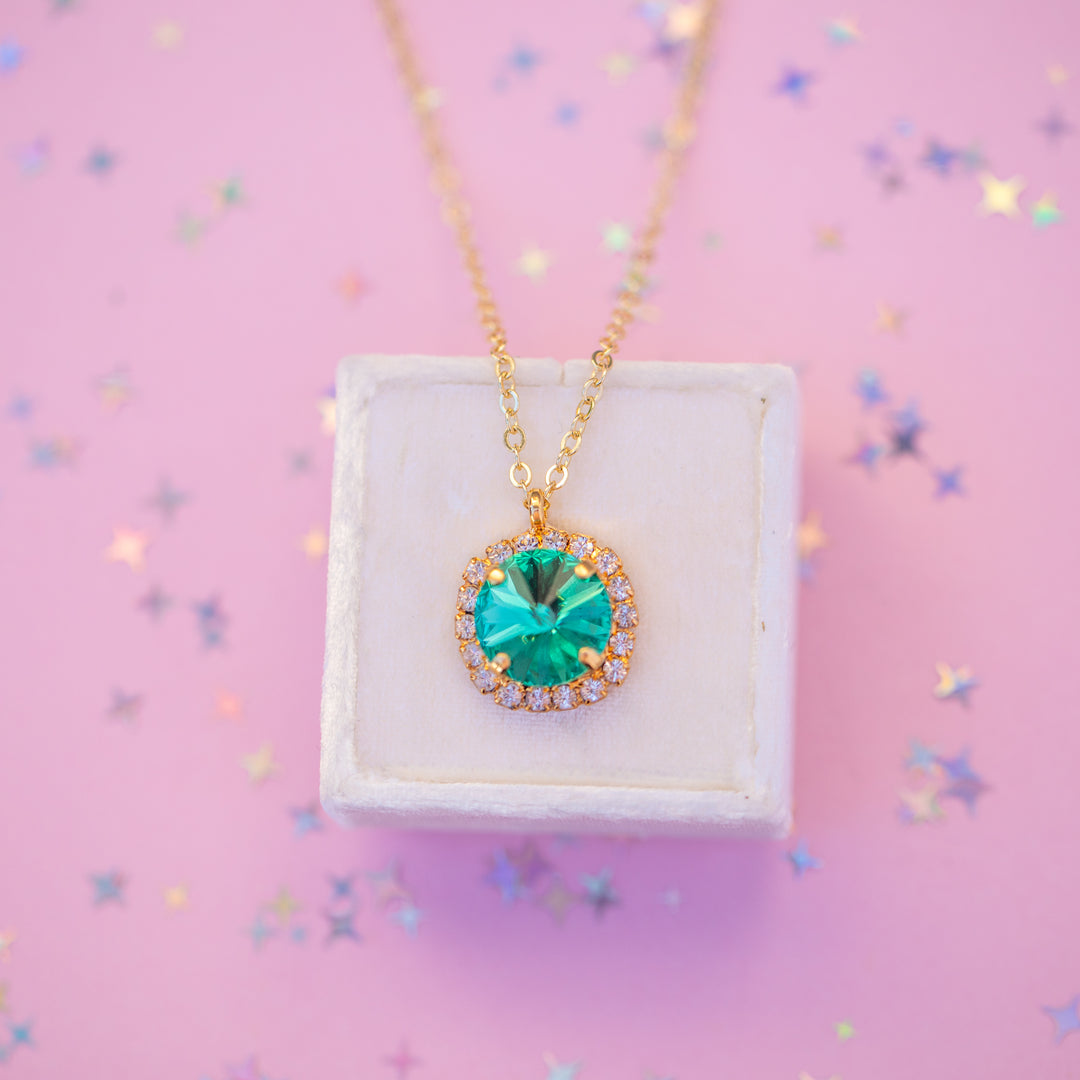 12mm Rivoli Halo Necklace: SEASIDE