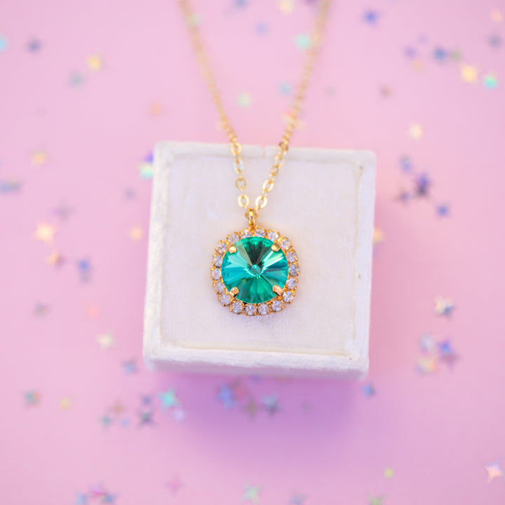 12mm Rivoli Halo Necklace: SEASIDE