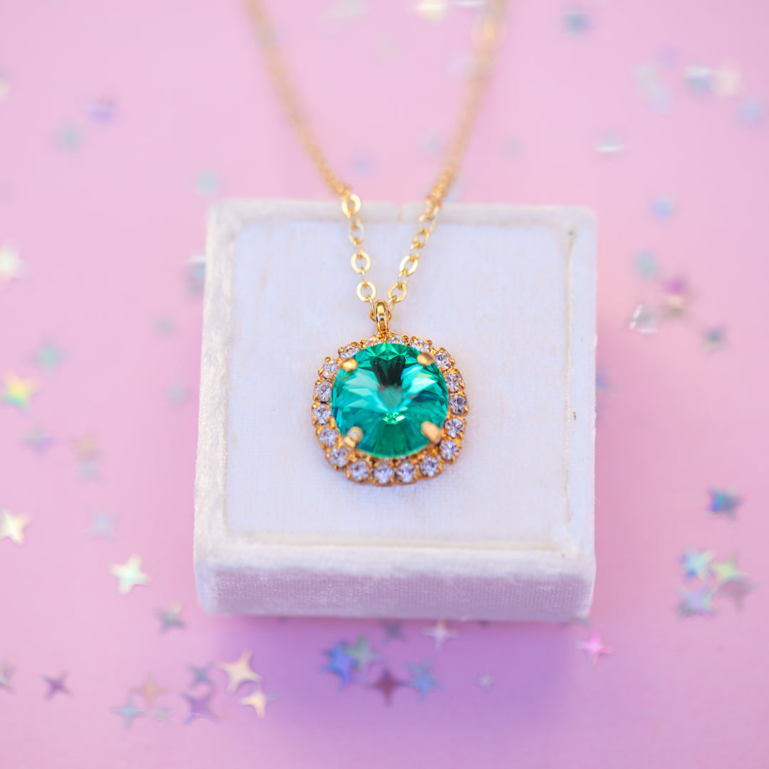 12mm Rivoli Halo Necklace: SEASIDE