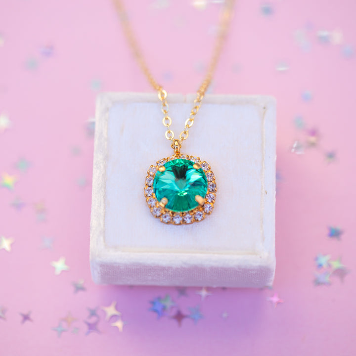 12mm Rivoli Halo Necklace: SEASIDE