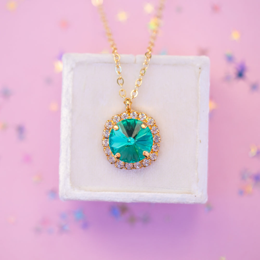 12mm Rivoli Halo Necklace: SEASIDE