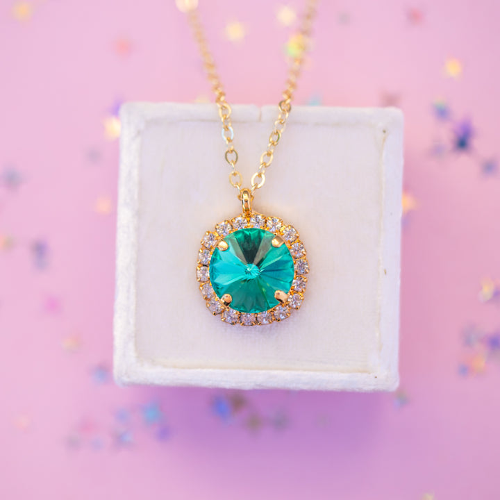 12mm Rivoli Halo Necklace: SEASIDE