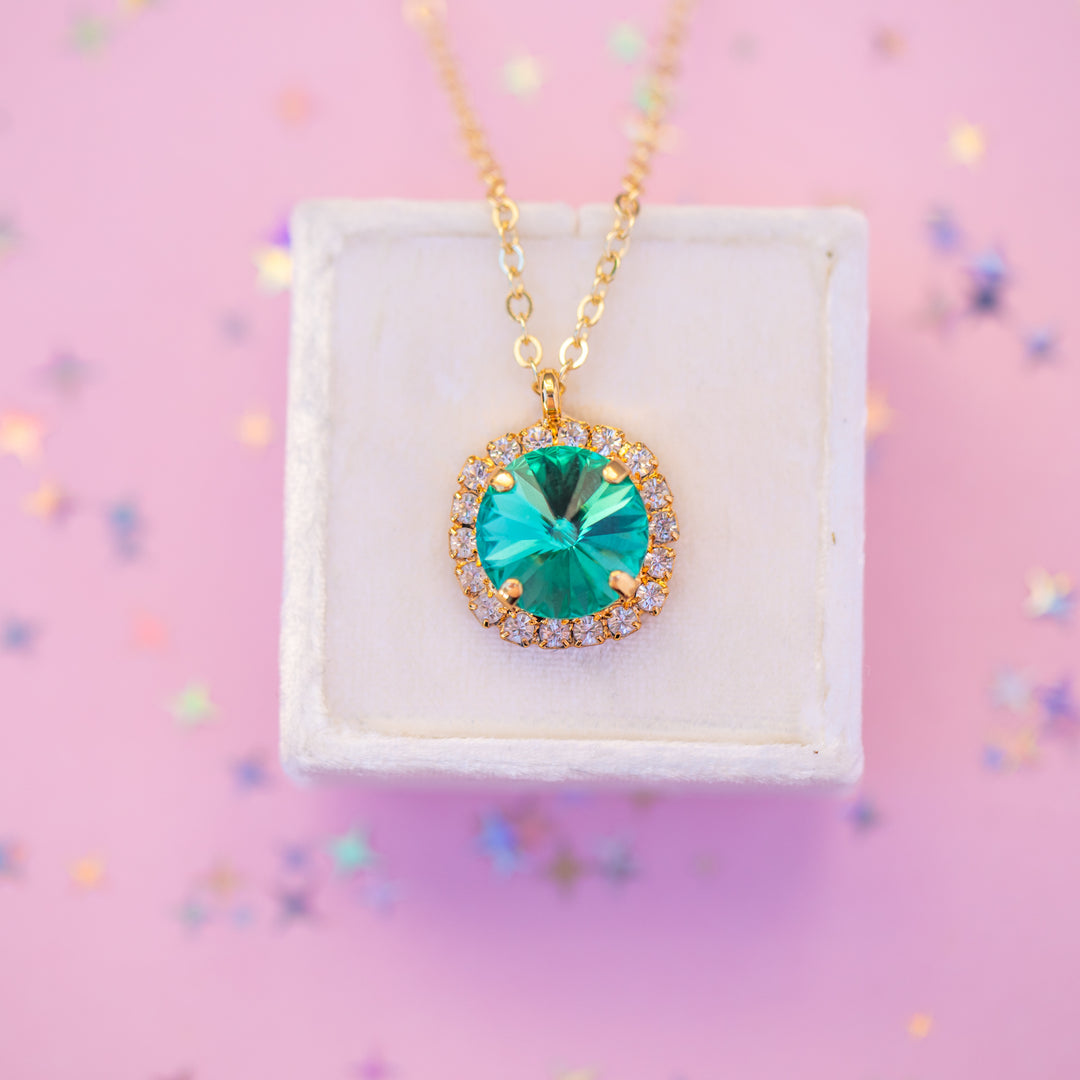 12mm Rivoli Halo Necklace: SEASIDE