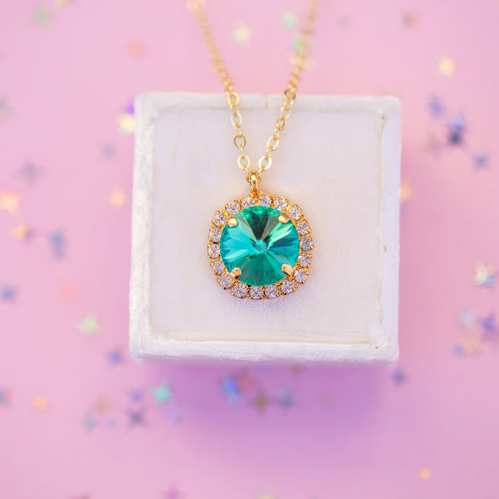 12mm Rivoli Halo Necklace: SEASIDE