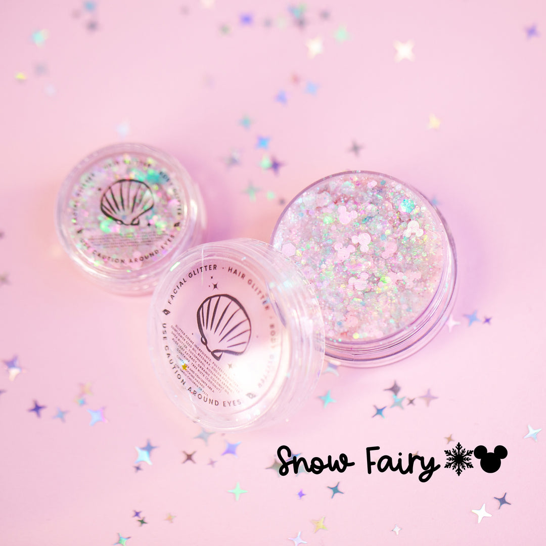 Glitter Creme: Snow Fairy Body Glitter with Mouse and Snowflake shapes