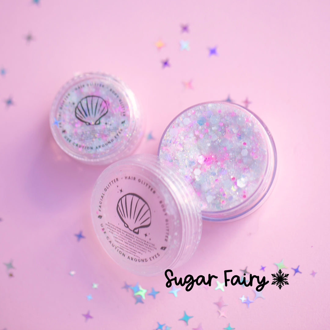 Glitter Creme: Sugar Fairy Body Glitter with Snowflake shapes