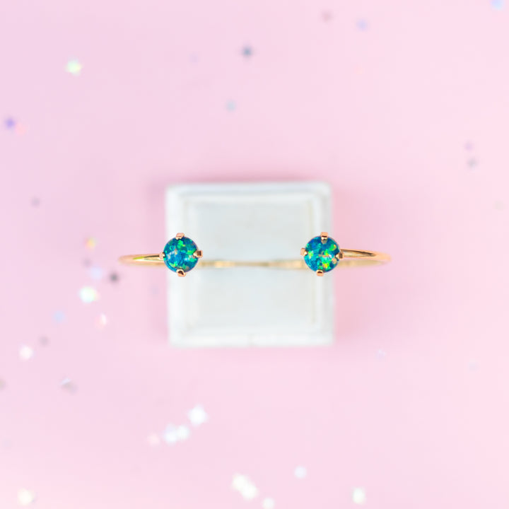 Teal Opal Cuff Bracelet - Gold setting (Island Afterglow)