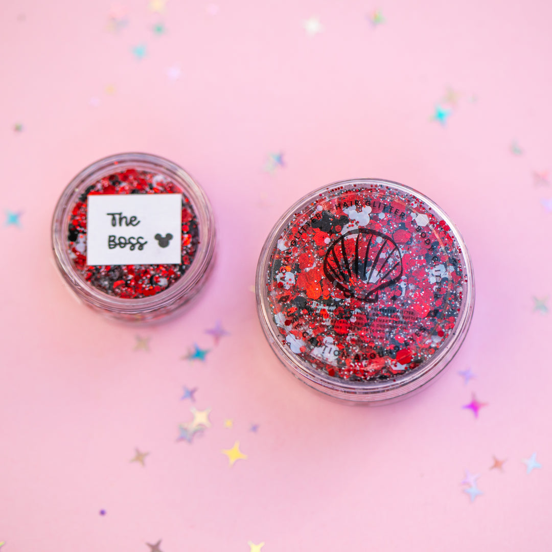 Body Glitter: The Boss with mouse shaped glitter