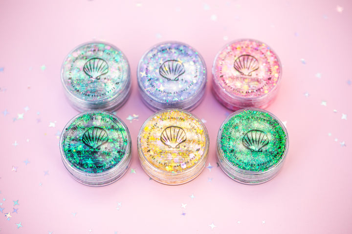 Glitter Creme: Pink Goes Good With Green Collection - set of 6 glitters