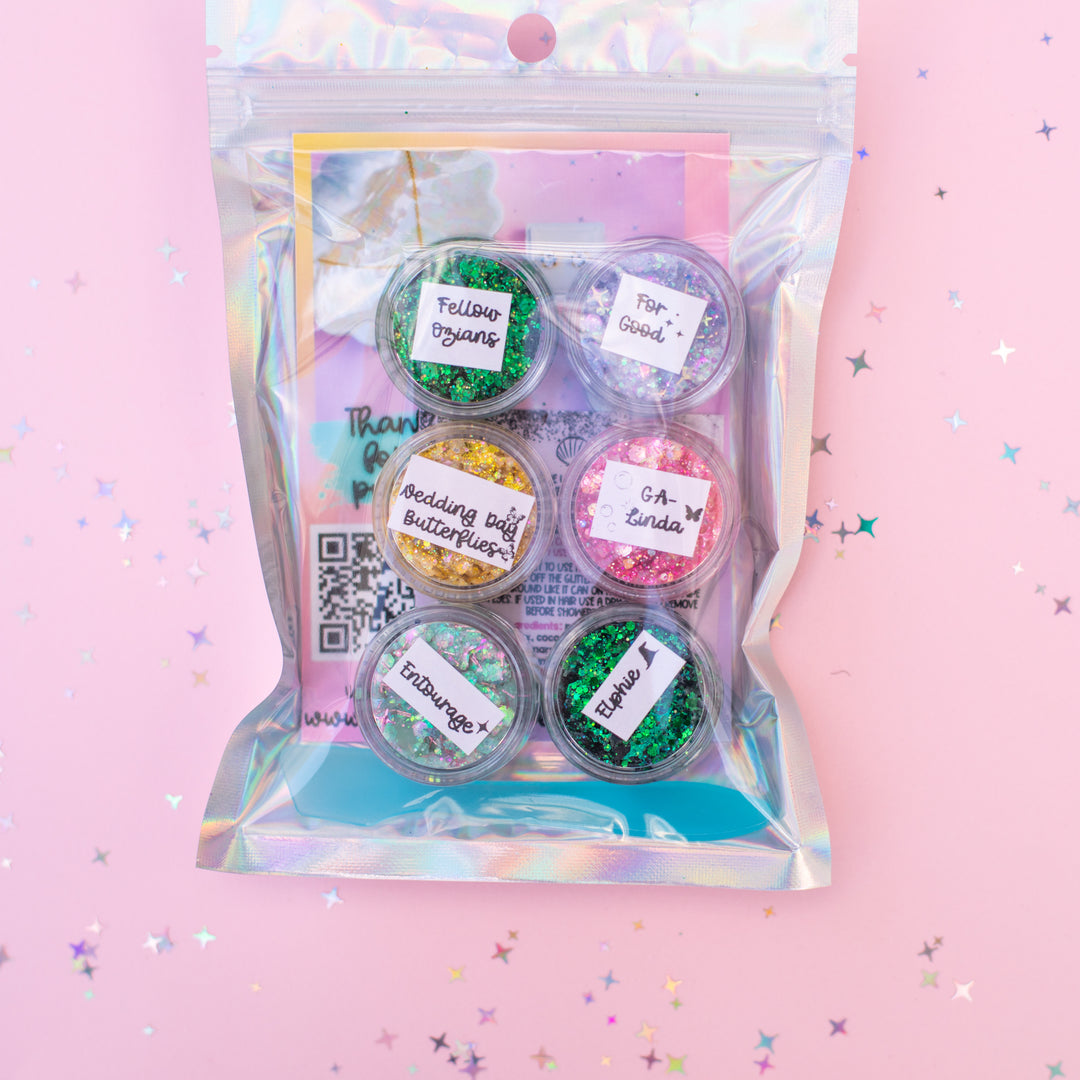 Glitter Creme: Pink Goes Good With Green Collection - set of 6 glitters